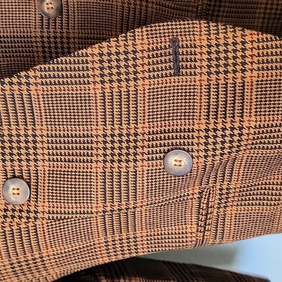 Jones New York Clueless Preppy houndstooth brown Vintage Wool blazer size 8 - Picture 11 of 14